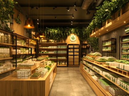 Homegrown Cannabis Co. storefront with organized seed packets and branding — a trusted example of seed banks in the United States.