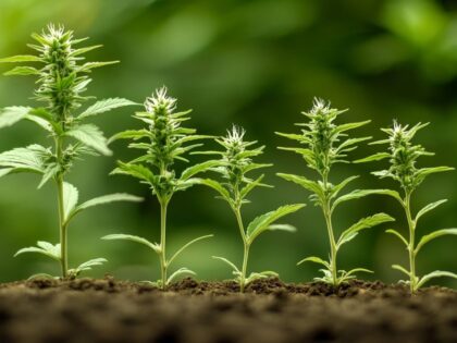Complete lifecycle of growing marijuana from seed showing healthy plants from germination to harvest, highlighting successful cultivation and plant development.
