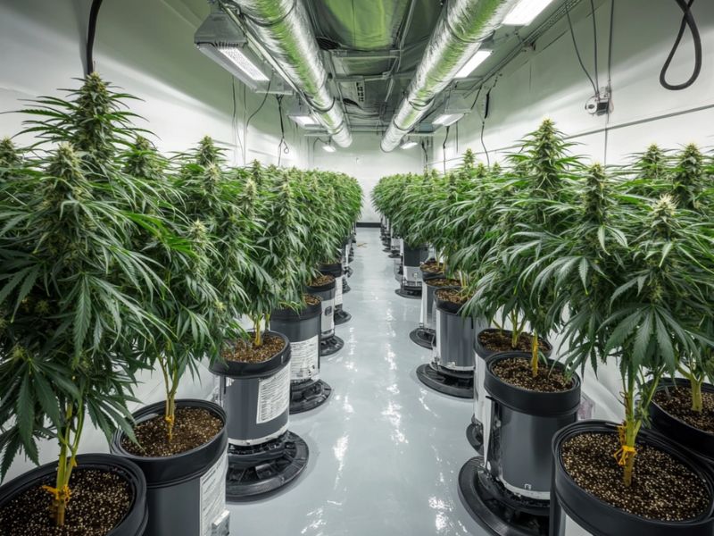 Improve air circulation to prevent mold on pot plant by using fans and proper spacing for better ventilation.